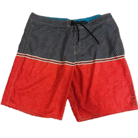 O’Neill Men's Swimwear Surf Board Shorts Trunks Size 38 Stars And Stripes - Picture 1 of 6